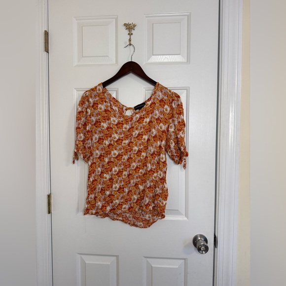 Cynthia Rowley blouse size large orange yellow - Picture 1 of 4